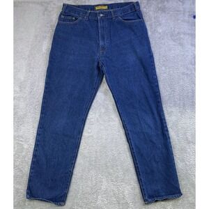 Real Ranch Jeans Men 35x32 Blue Denim  100% Cotton Straight Med Wash Workwear